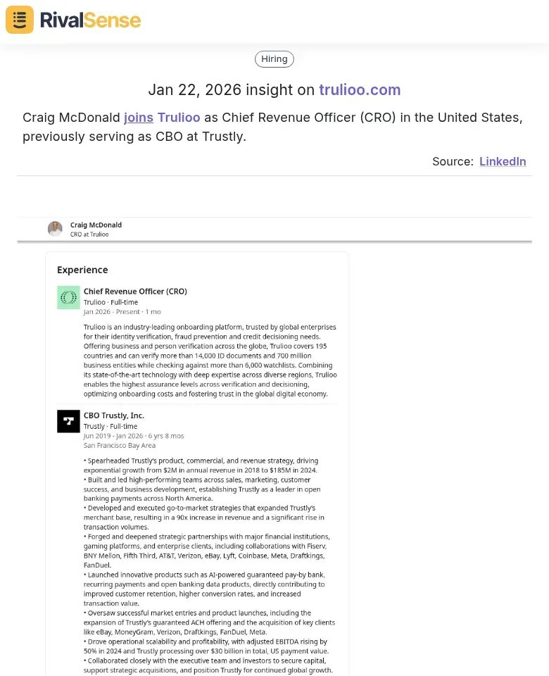 Craig McDonald joins Trulioo