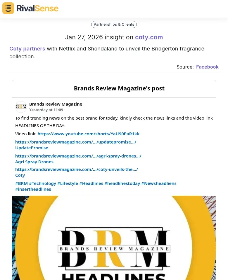 Coty Bridgerton Partnership