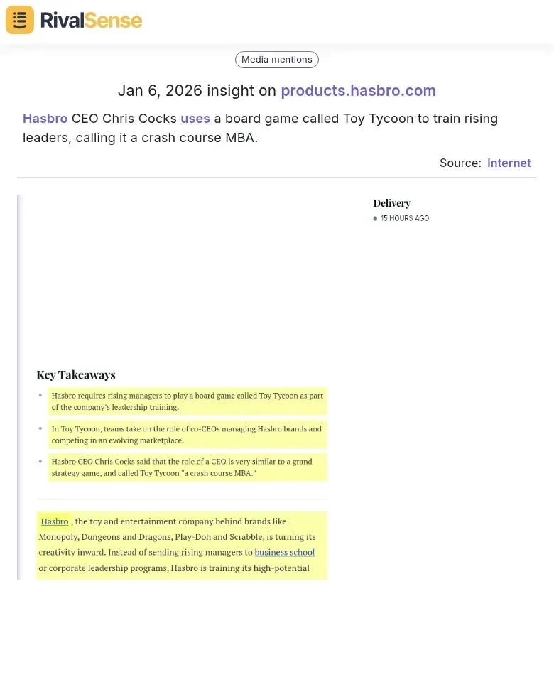 Hasbro training insight