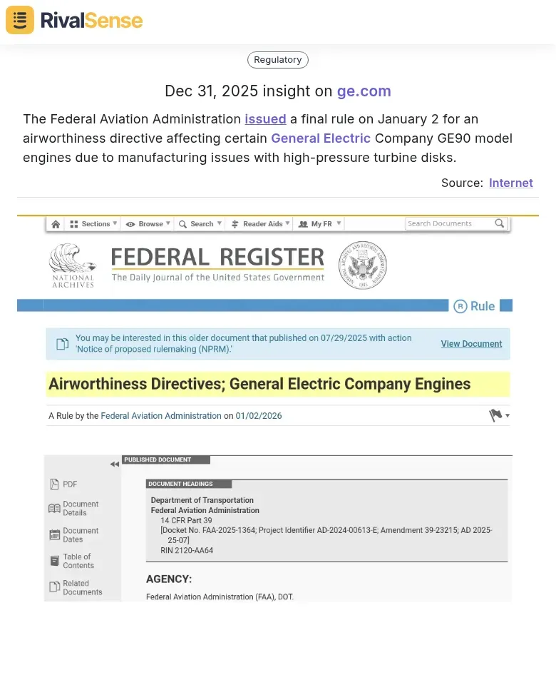 FAA regulatory directive