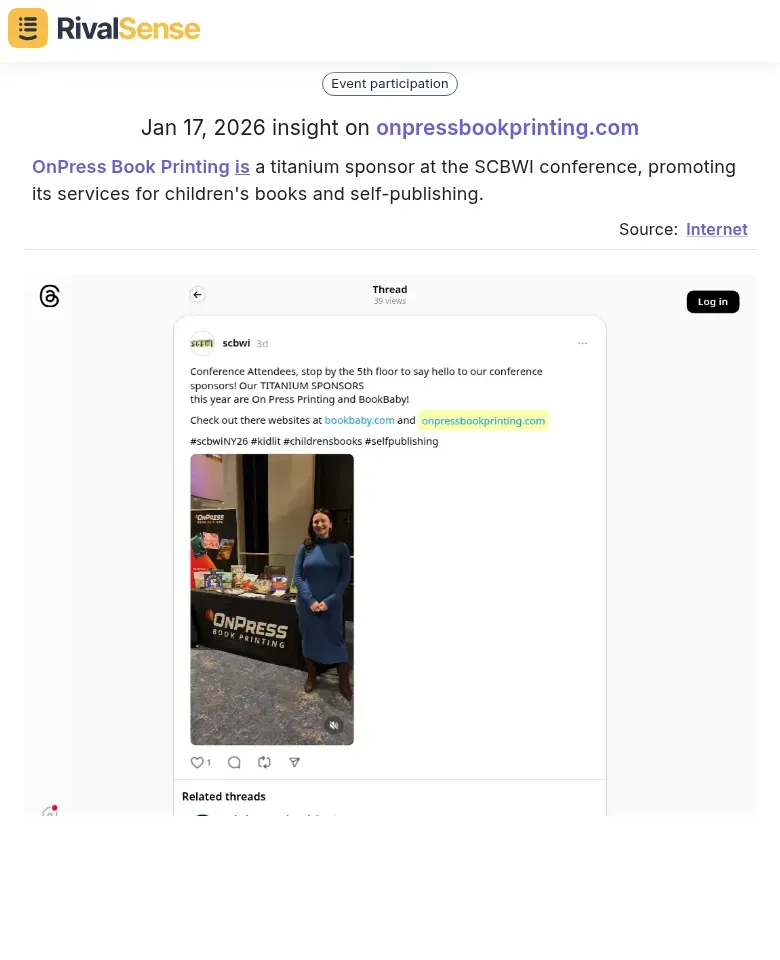 OnPress Book Printing titanium sponsor