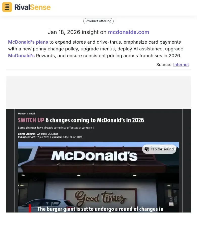 McDonald's 2026 plans