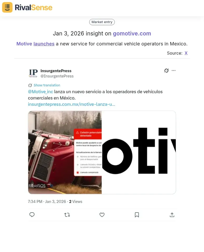 Motive Service Launch in Mexico