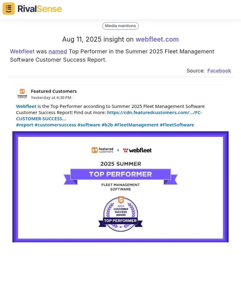 Webfleet Award