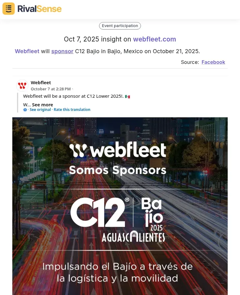 Webfleet Sponsorship