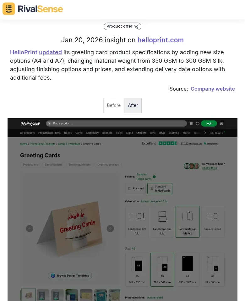 HelloPrint Product Update