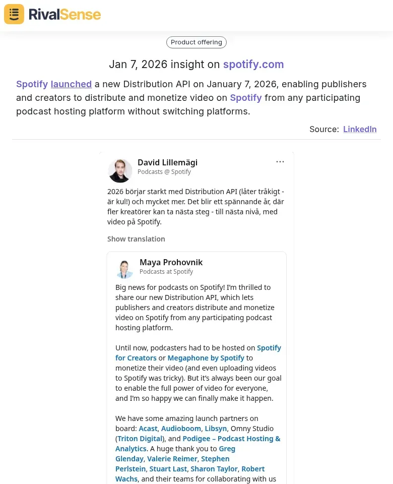Spotify API launch insight