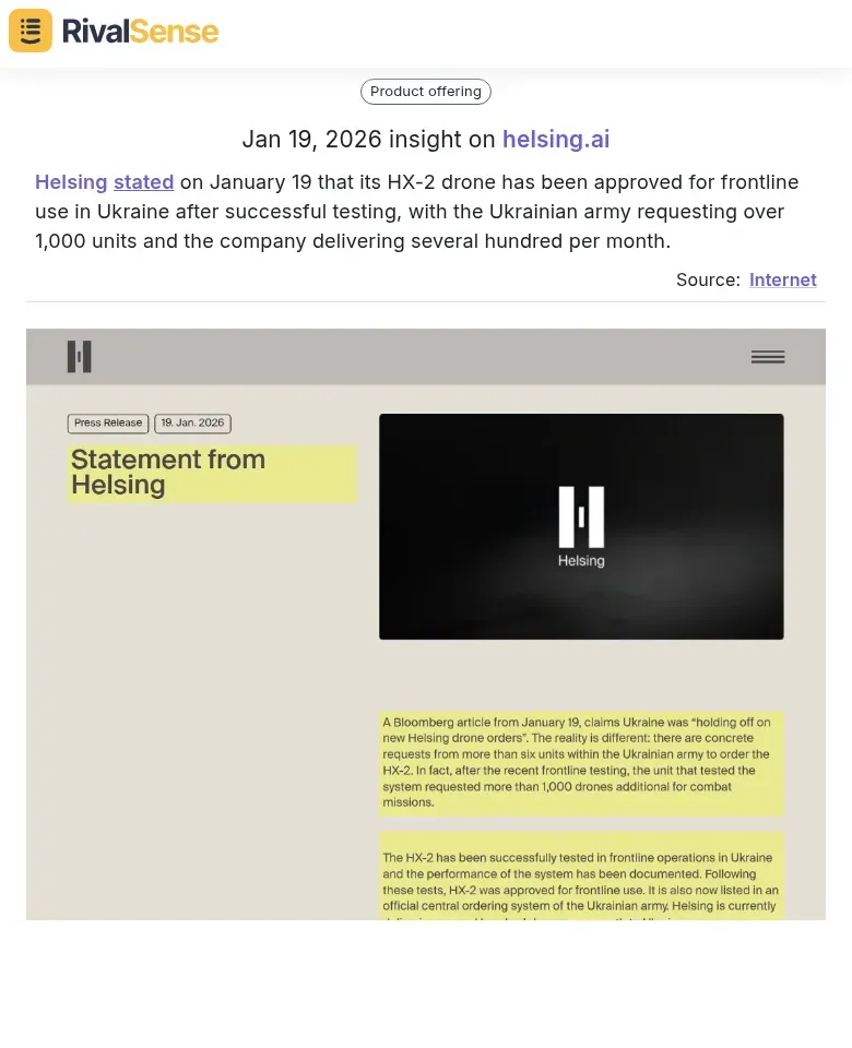 Helsing HX-2 drone approval