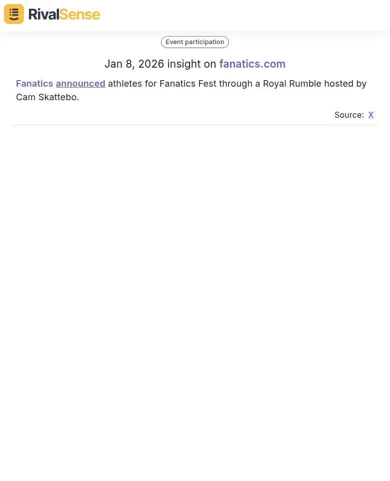 Fanatics Event Announcement