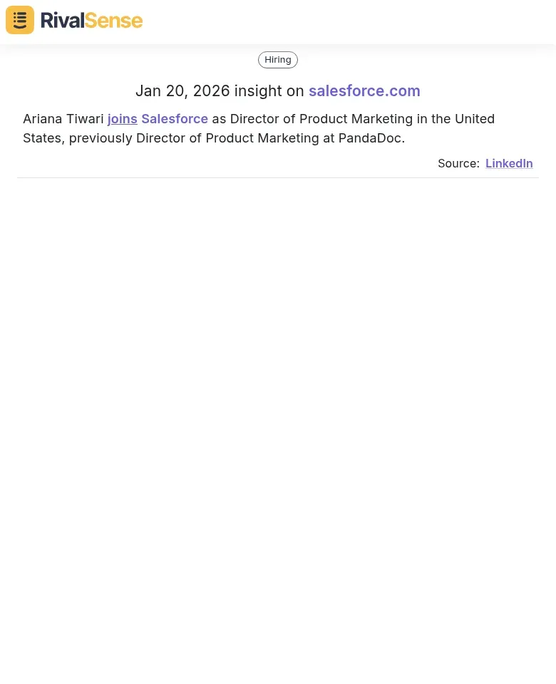 Ariana Tiwari Joins Salesforce