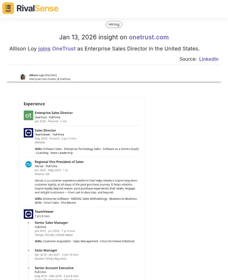 Allison Loy joins OneTrust