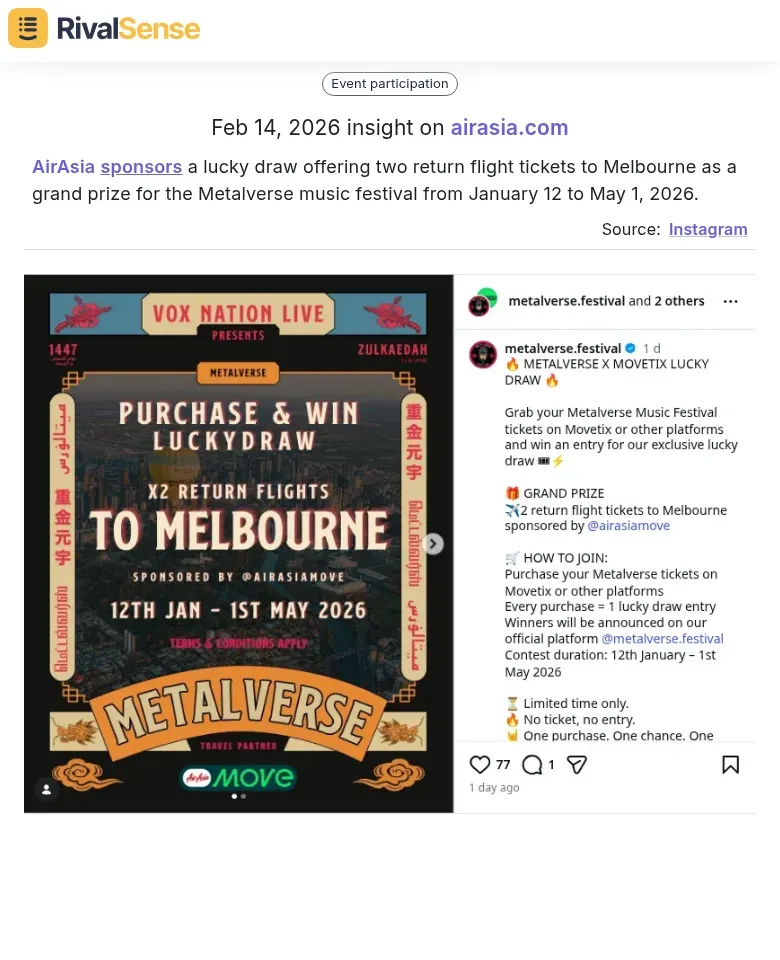 AirAsia sponsors lucky draw for music festival