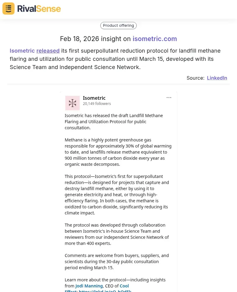 Isometric Superpollutant Protocol