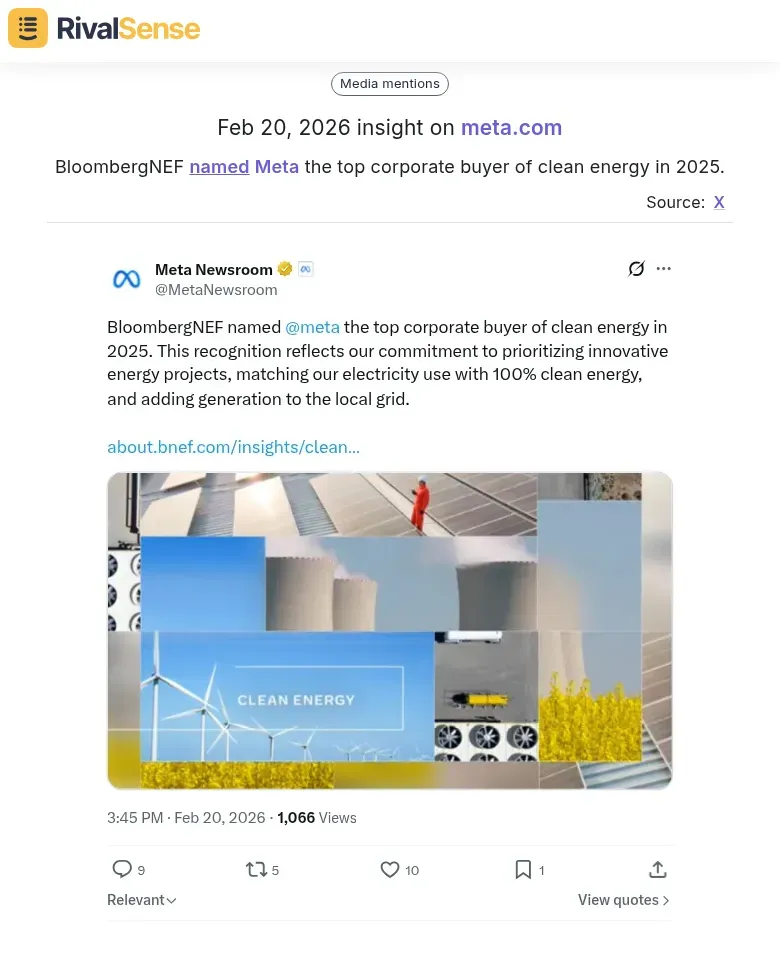 Meta's sustainability insight