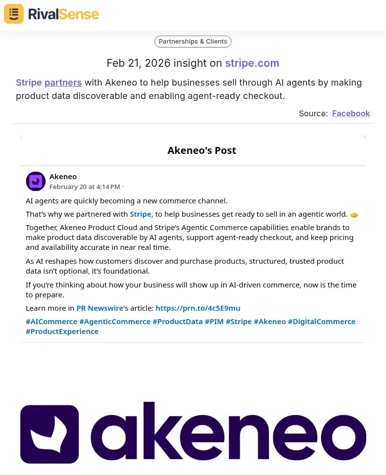 Stripe Akeneo Partnership