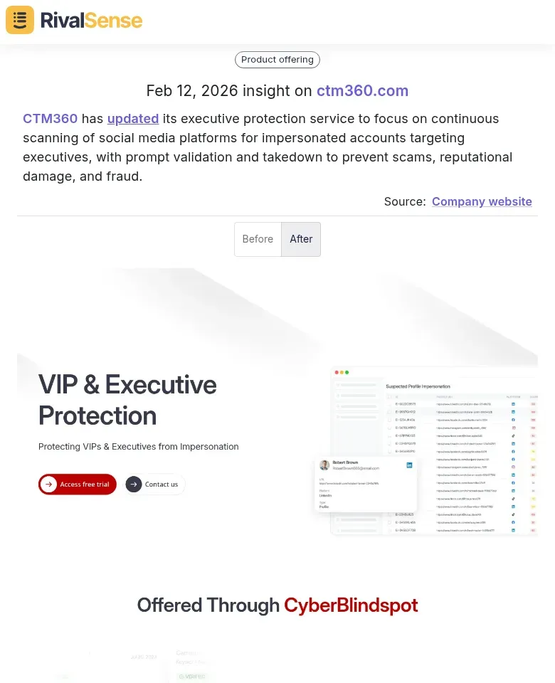 CTM360 Service Update