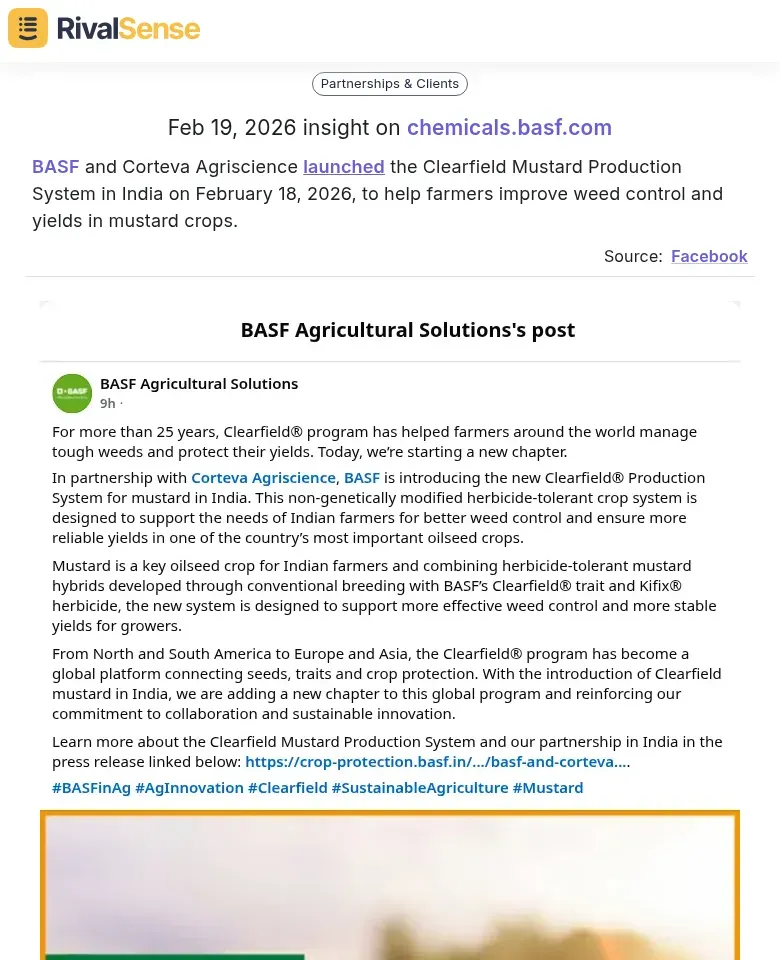 BASF and Corteva Launch in India