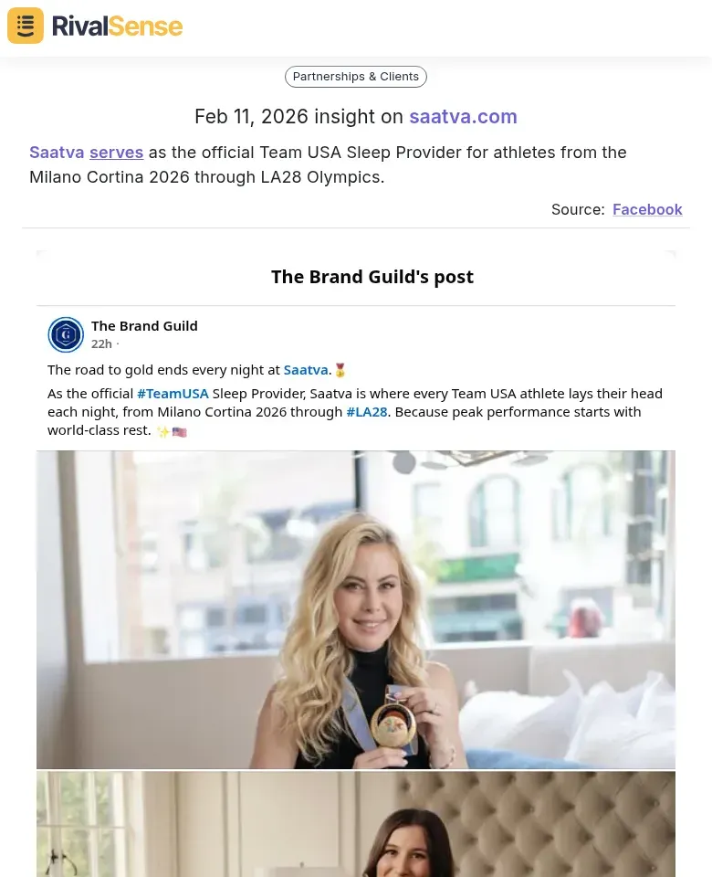 Saatva serves as the official Team USA Sleep Provider