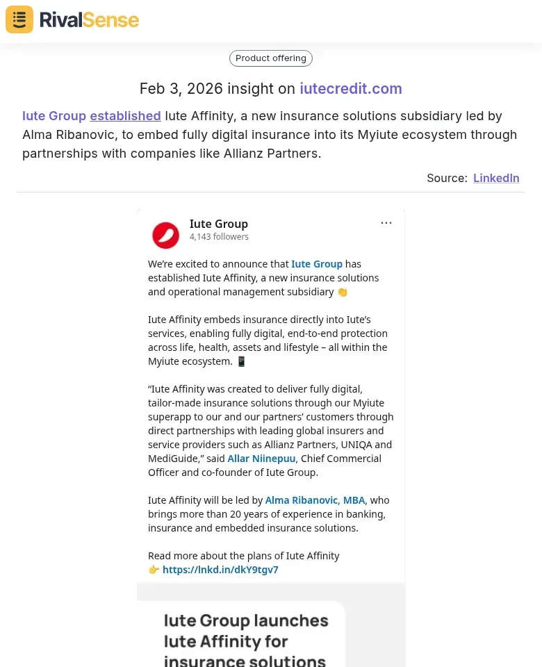 Iute Group new subsidiary