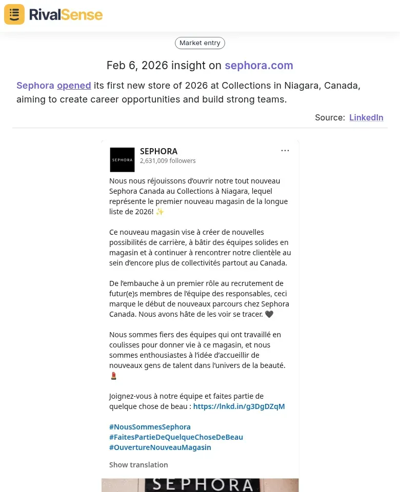 Sephora Niagara Store