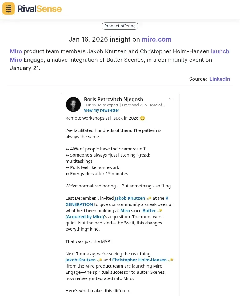 Miro Engage Community Event
