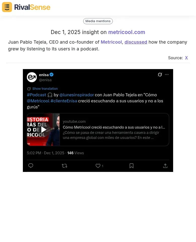 Metricool CEO Podcast