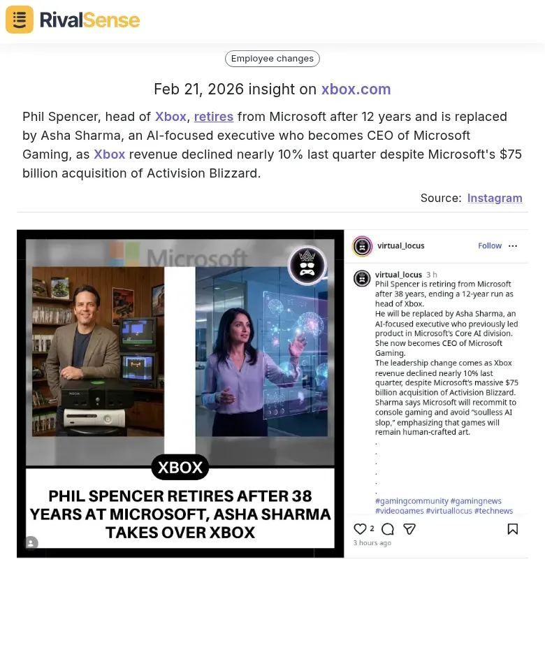 Xbox Executive Change