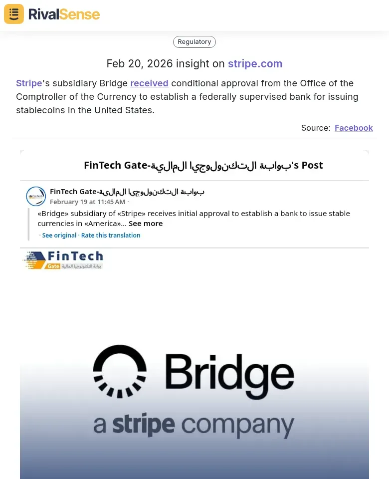 Stripe's Bridge regulatory approval
