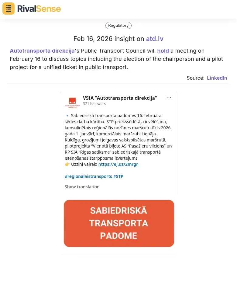 Autotransporta direkcija meeting insight