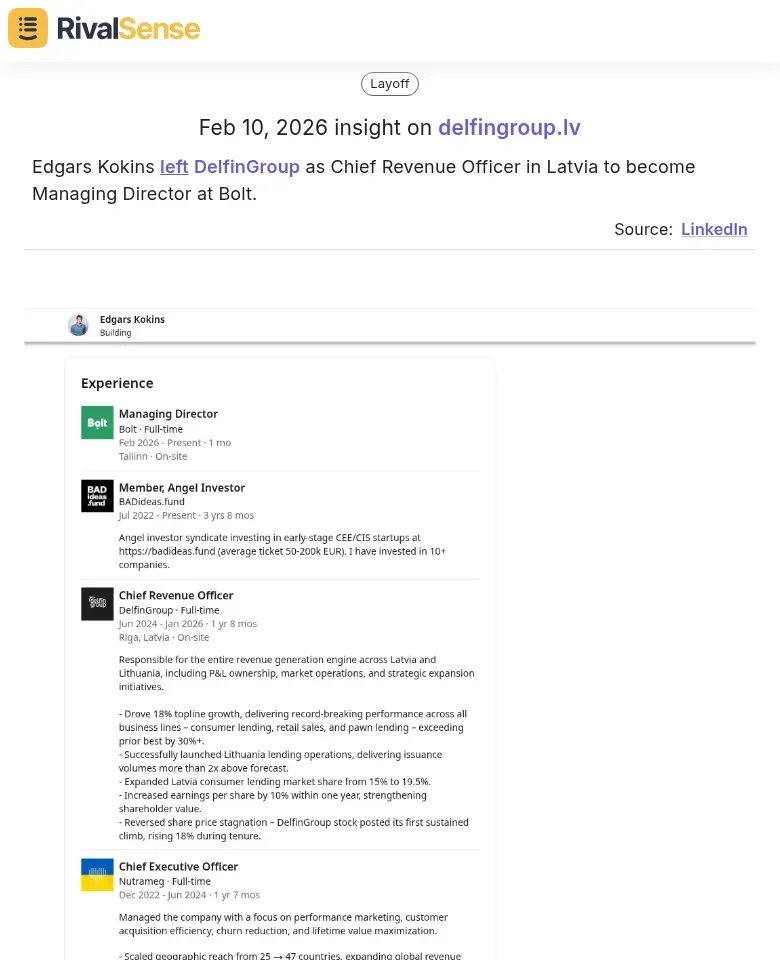 Edgars Kokins executive movement