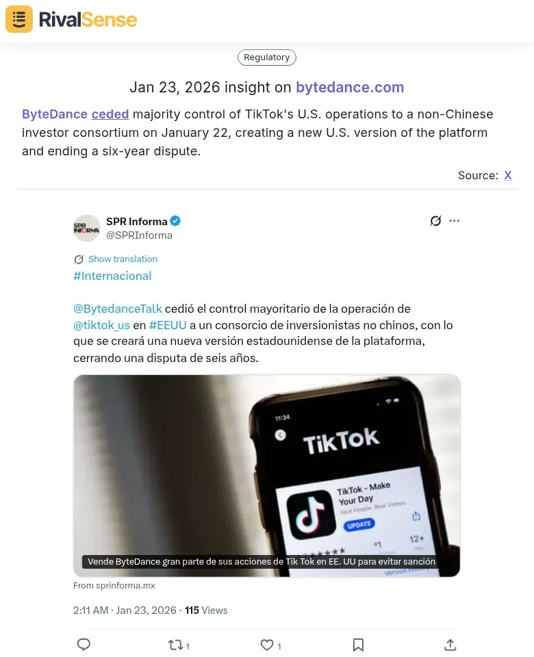 ByteDance TikTok U.S. Operations