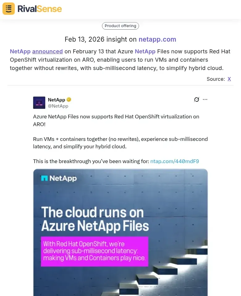 NetApp product update