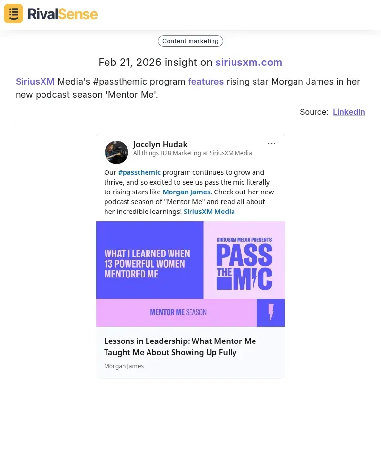 SiriusXM Media's talent program insight