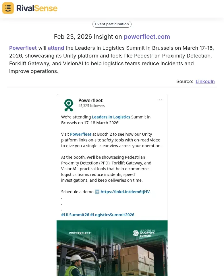 Powerfleet at Leaders in Logistics Summit