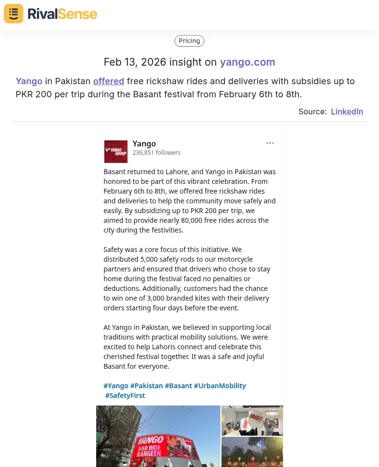 Yango Basant Festival Promotion