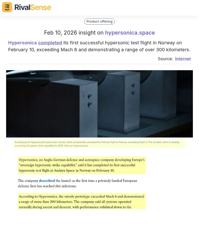 Hypersonica completed its first successful hypersonic test flight