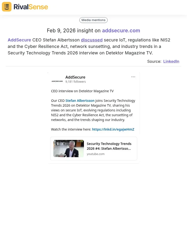 AddSecure CEO interview insight