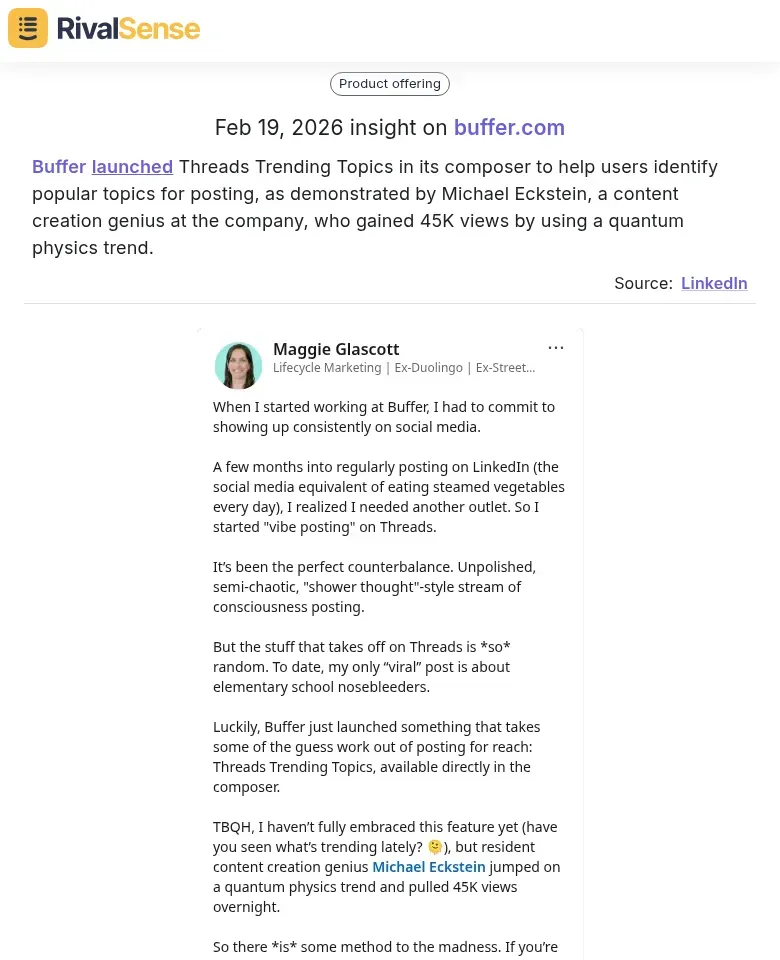 Buffer Insight