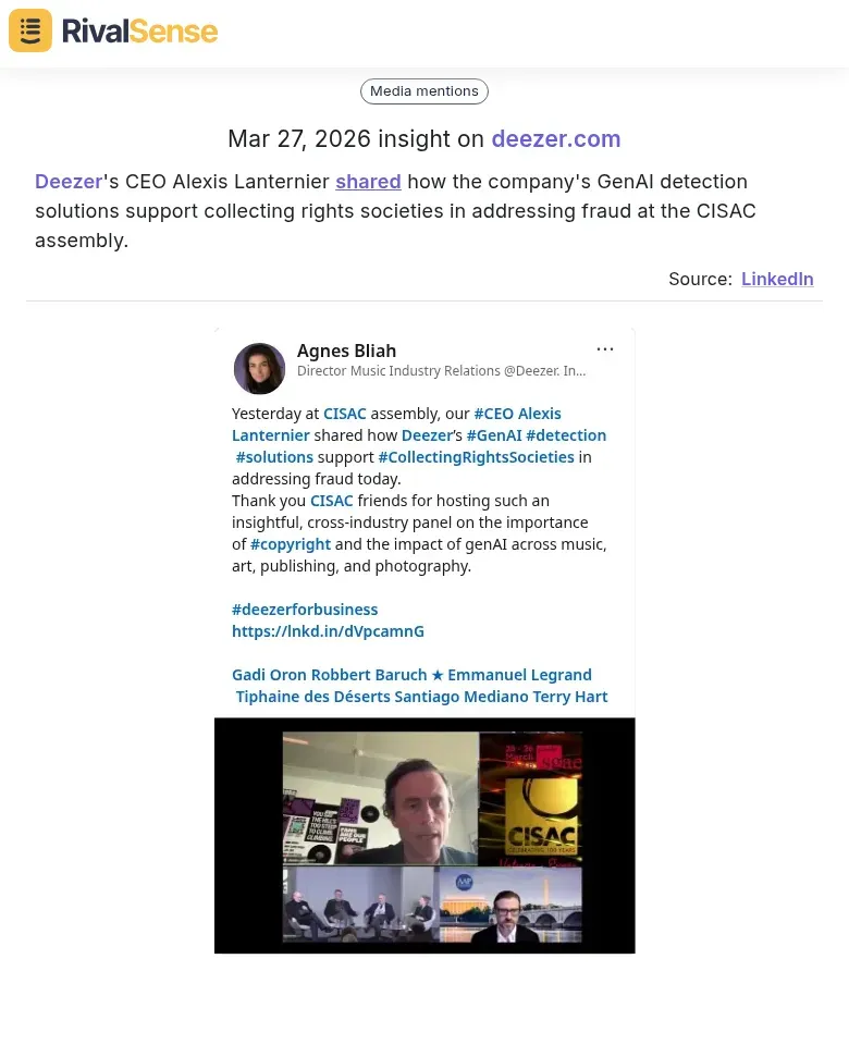 Deezer CEO at CISAC