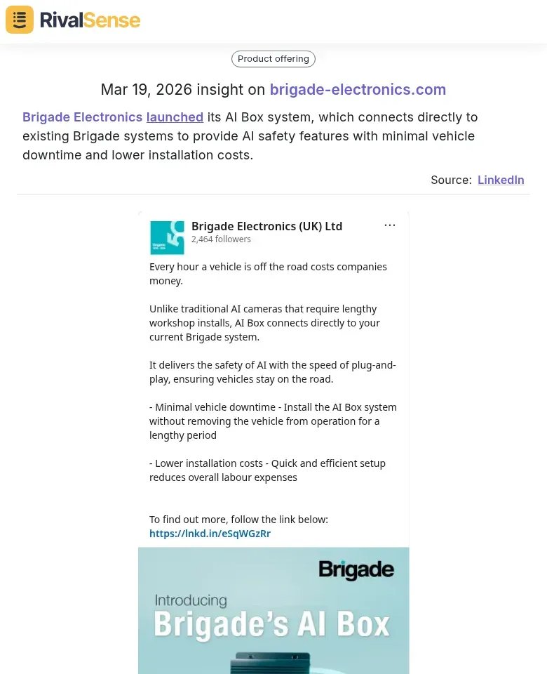 Brigade Electronics AI Box System