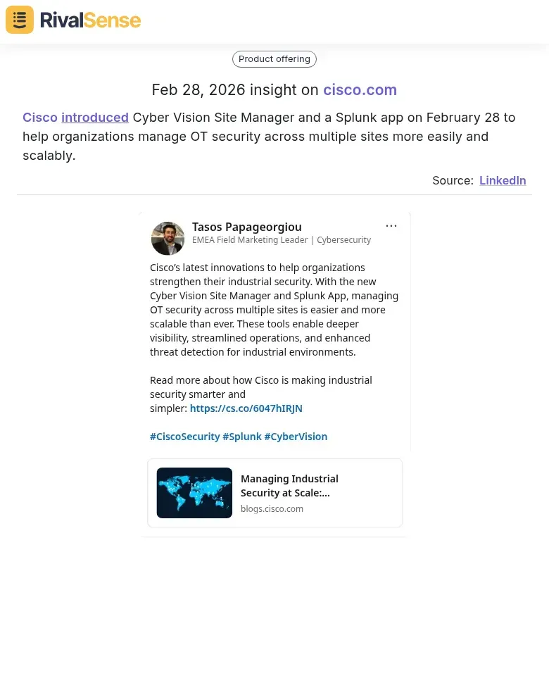 Cisco Cyber Vision Launch
