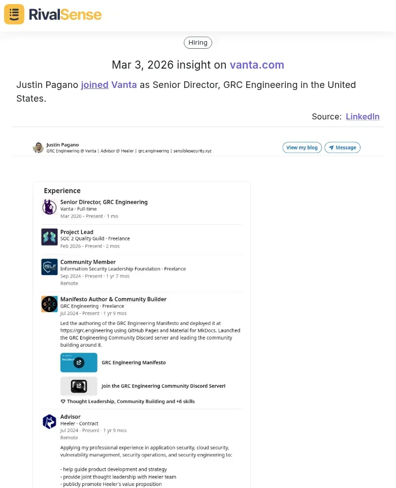 Justin Pagano Hiring