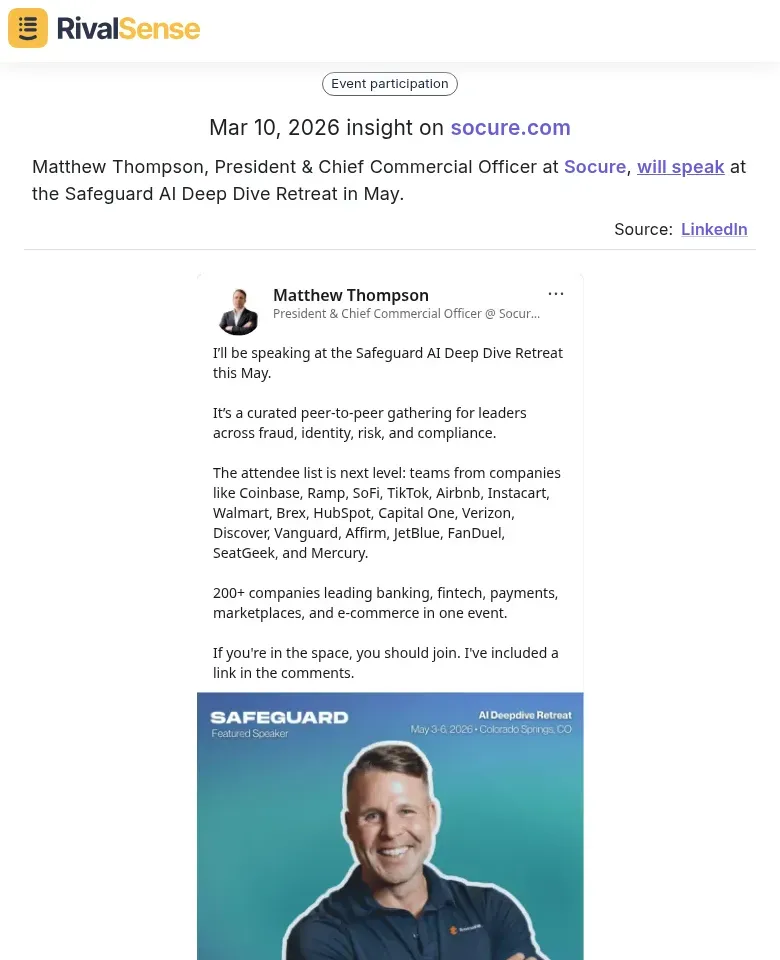 Matthew Thompson speaking at Safeguard AI Deep Dive Retreat