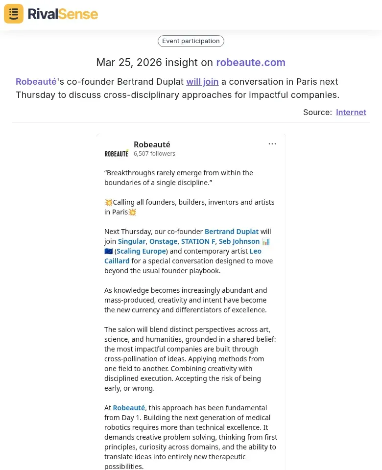 Robeauté's co-founder joining a conversation in Paris