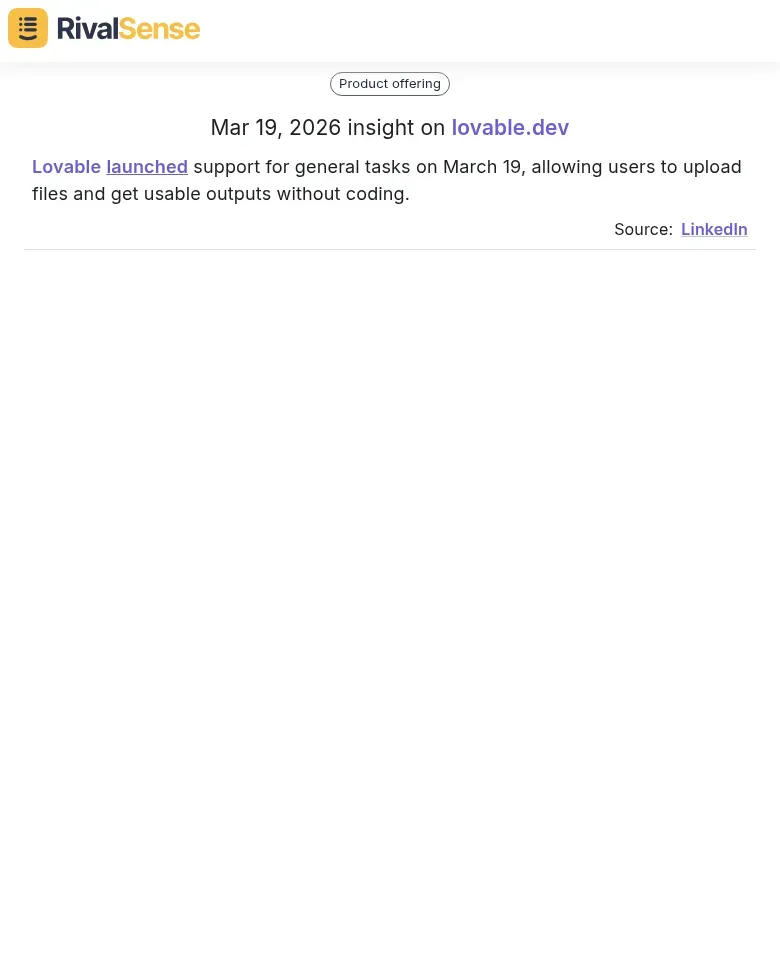 Lovable general tasks support