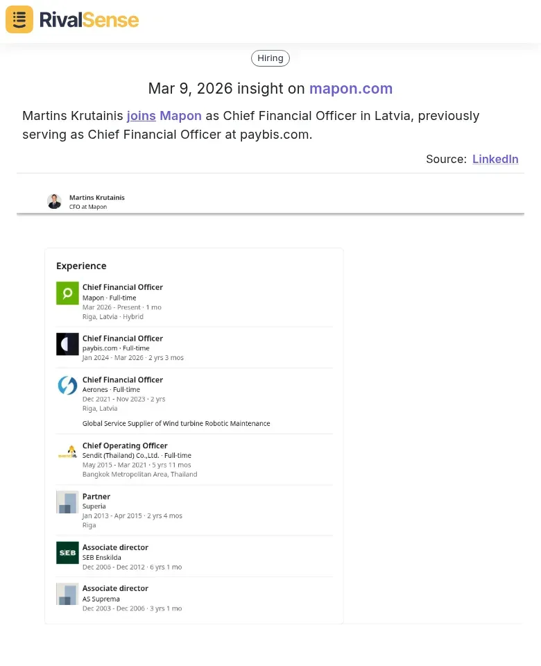 Martins Krutainis joins Mapon