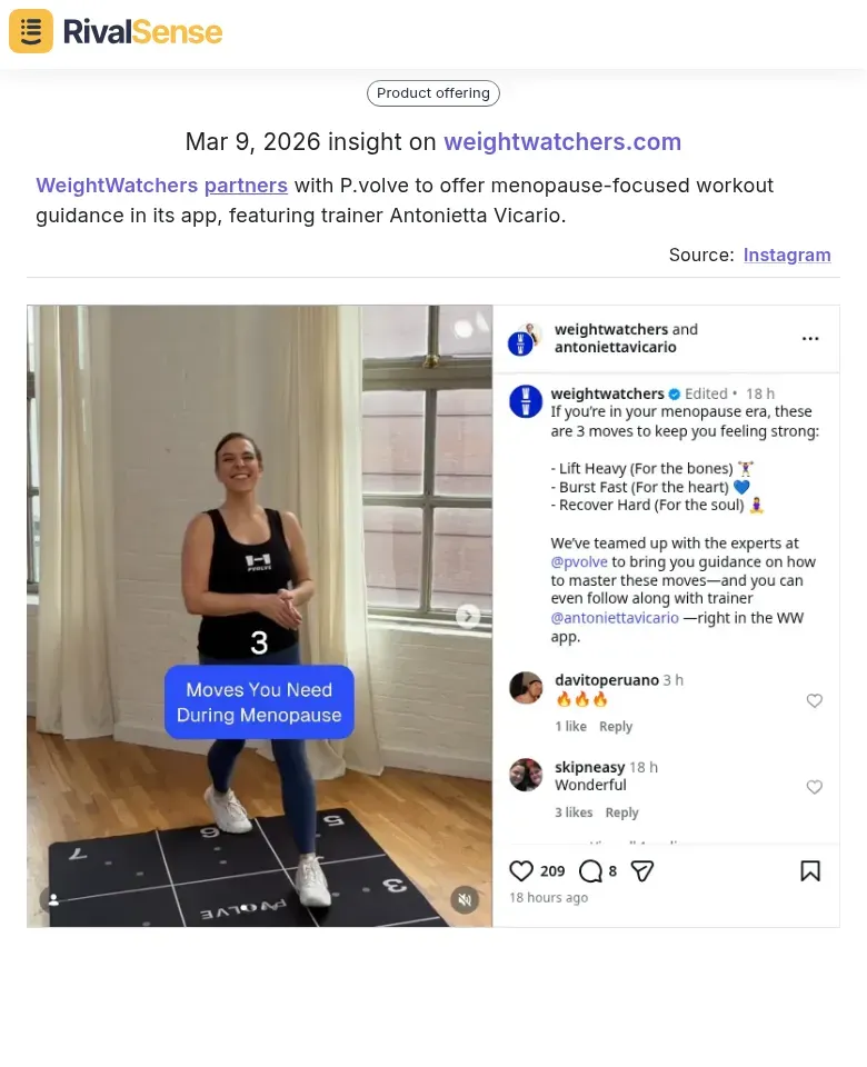 WeightWatchers and P.volve partnership