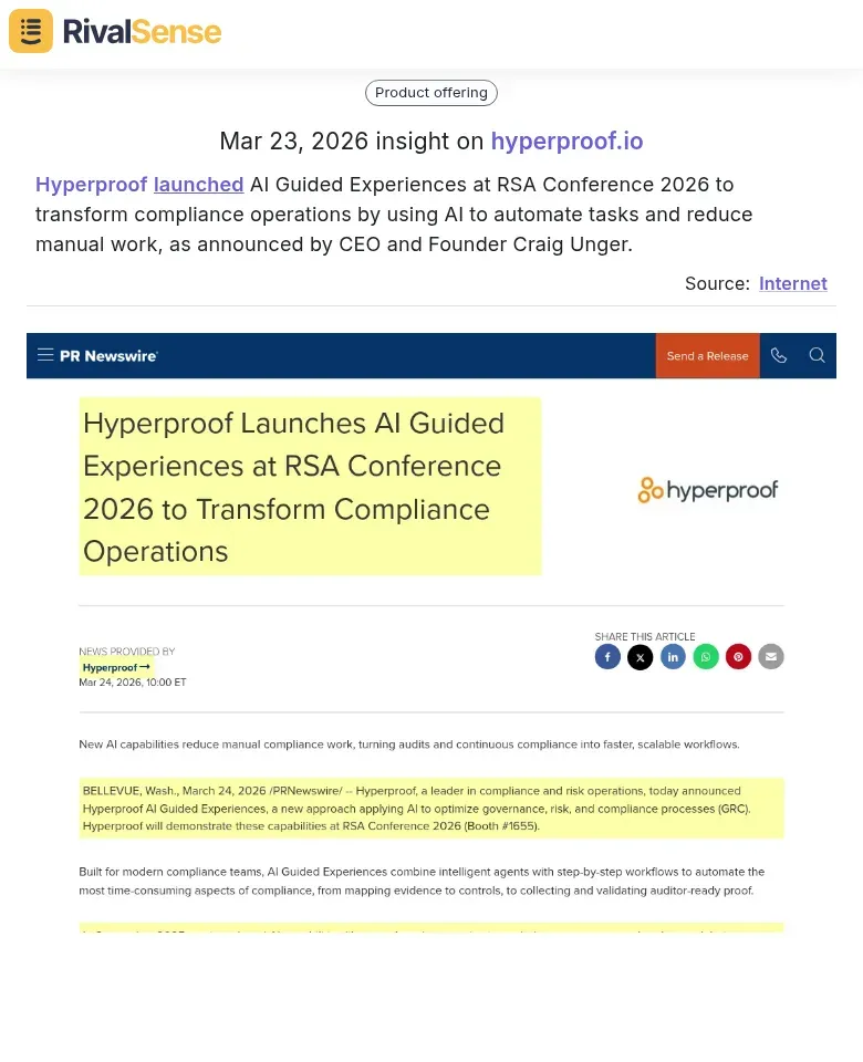 Hyperproof AI Compliance