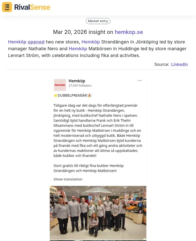 Hemköp store openings with celebrations