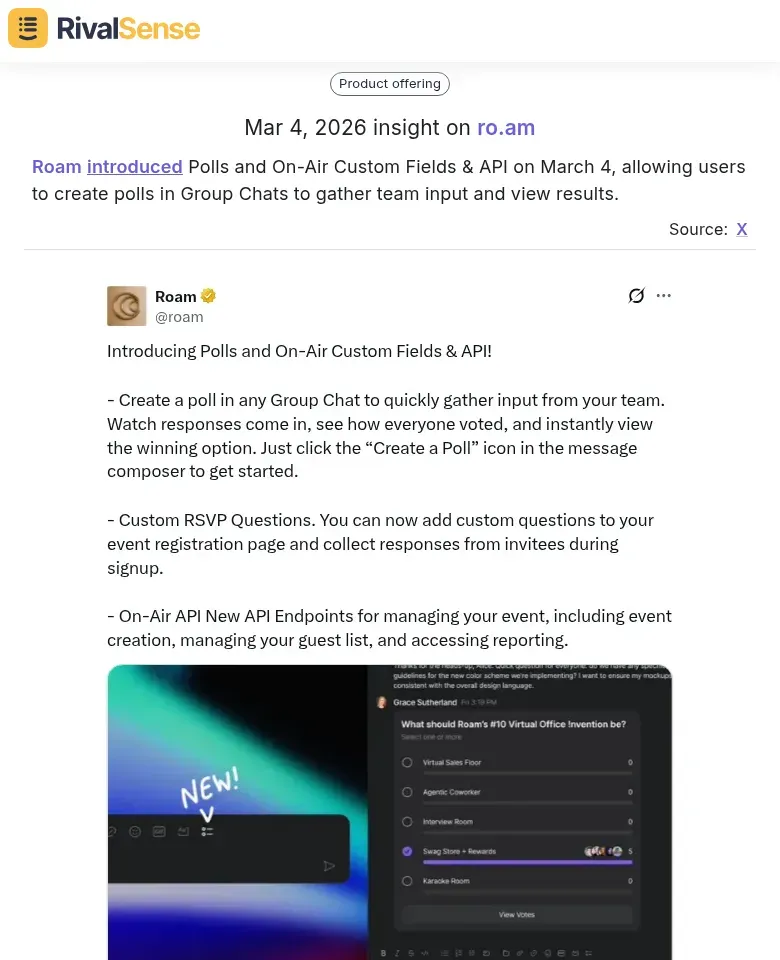 Roam Polls and Custom Fields